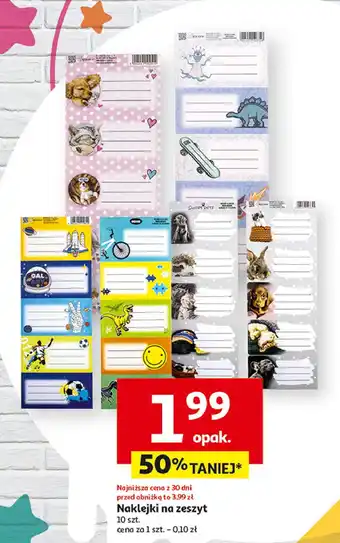 Auchan Naklejki na zeszyt oferta