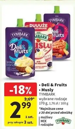 Intermarche Mus jabłko banan aronia Tymbark Musly oferta