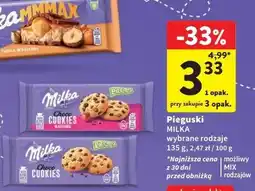 Intermarche Ciastka z czekoladą i rodzynkami Milka Pieguski oferta