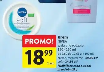 Intermarche Krem do twarzy i ciała intensywnie nawilżający Nivea Soft oferta