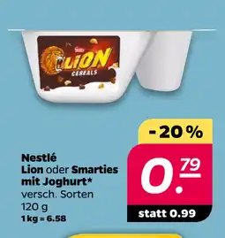 Netto Nestlé Lion oder Smarties mit Joghurt oferta