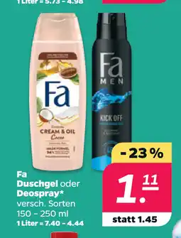 Netto Fa Duschgel oder Deospray oferta
