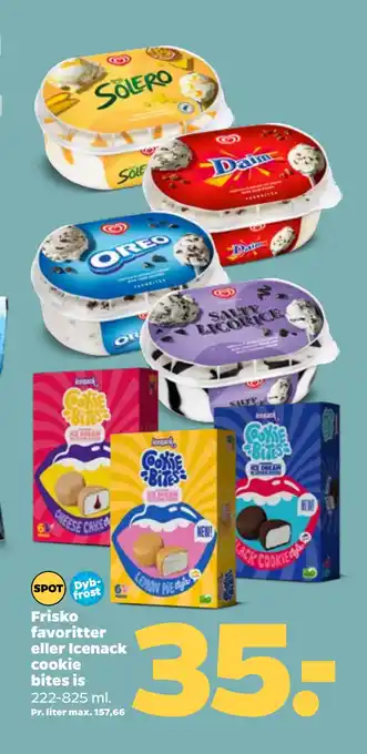 Netto Frisko favoritter eller Icenack cookie bites is oferta