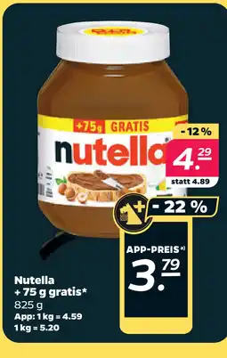 Netto Nutella + 75 g gratis oferta