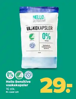 Netto Hello Sensitive vaskekapsler oferta