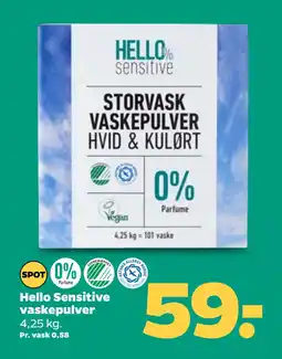 Netto Hello Sensitive vaskepulver oferta