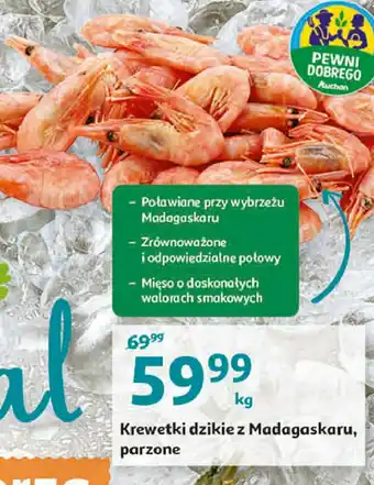 Auchan Krewetki dzikie z madagaskaru parzone 1 KG oferta