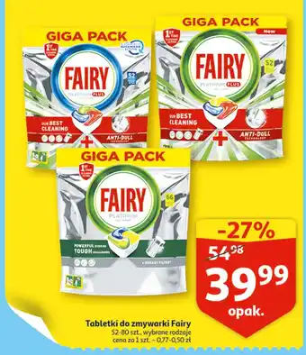 Auchan Kapsułki do zmywarki cool blue 1 OPAK 52 SZT oferta