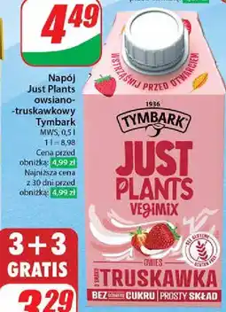 Dino Napój truskawkowy Tymbark Just Plants oferta