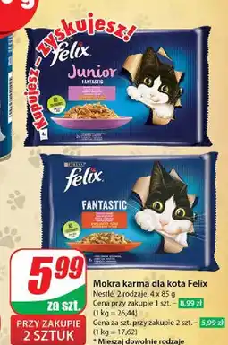 Dino Karma dla kota wybór smaków w galaretce Purina Felix Fantastic oferta