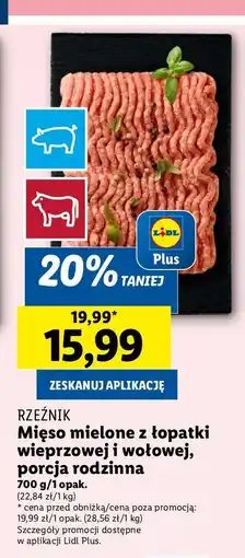 Lidl Mięso mielone z łopatki wieprzowej i wołowej Rzeźnik codzienna dostawa oferta