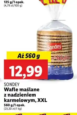 Lidl Wafle maślane z nadzieniem karmelowym Sondey oferta