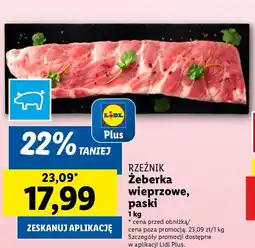 Lidl Żeberka wieprzowe paski Rzeźnik Codzienna Dostawa oferta