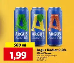Lidl Piwo Argus Radler 0.0% oferta