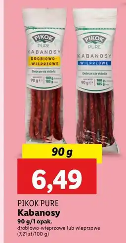 Lidl Kabanosy drobiowo-wieprzowe Pikok Pure oferta