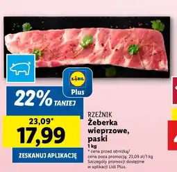 Lidl Żeberka wieprzowe paski Rzeźnik codzienna dostawa oferta