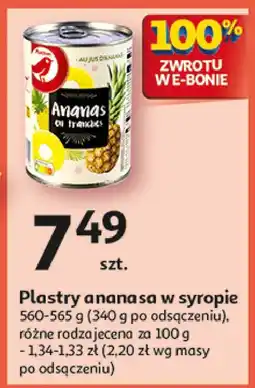 Auchan Ananas plastry w lekkim syropie Auchan różnorodne (logo czerwone) oferta