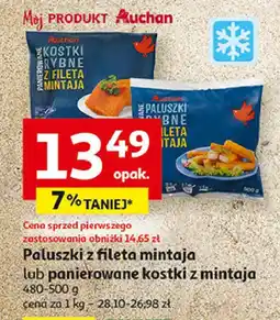 Auchan Kostki rybne z fileta mintaja Auchan różnorodne (logo czerwone) oferta