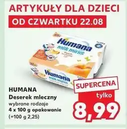 Kaufland Deserek jogurtowy o smaku brzoskwiniowym HUMANA MILK MINIS oferta