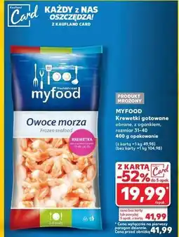 Kaufland Krewetki gotowane obrane 31/40 Myfood oferta