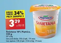 Biedronka Śmietana 18% Piątnica oferta