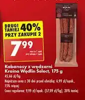 Biedronka Kabanosy z wędzarni Kraina Wędlin Select oferta