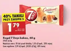 Biedronka Croissant z nadzieniem o smaku kakaowym 7 Days oferta