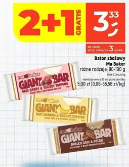 Dealz Baton zbożowy w polewie jogurtowej z kawałkami banana Ma Baker oferta