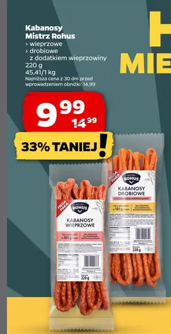 Netto Kabanosy wieprzowe Mistrz Rohus oferta