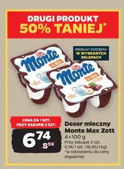 Netto Deser mleczno-czekoladowy z orzechami Zott Monte Max oferta