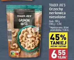 ALDI Orzechy nerkowca prażone niesolone Trader Joe's oferta