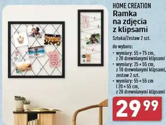 ALDI Ramka 55 x 75 cm z 20 klipsami Home Creation oferta