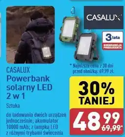 ALDI Powerbank solarny led 2w1 Casalux oferta