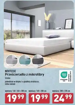 ALDI Prześcieradło mikrofibra 200 x 220 cm Novitesse oferta