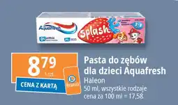 E.Leclerc Pasta do zębow truskawkowa 3-8 lat Aquafresh Splash oferta