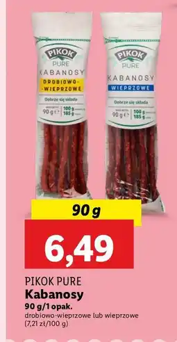 Lidl Kabanosy wieprzowe Pikok pure oferta