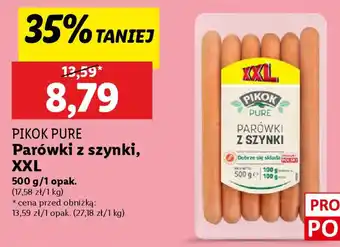 Lidl PIKOK PURE Parówki z szynki XXL oferta