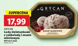 Lidl GRYCAN Lody śmietankowe z czekoladą i sosem wiśniowym 900ml oferta