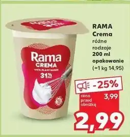 Kaufland Śmietana 31 % Rama Crema oferta