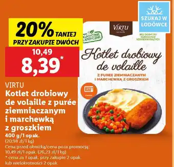 Lidl VIRTU Kotlet drobiowy de volaille z purée ziemniaczanym i marchewką z groszkiem oferta