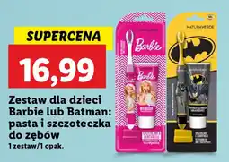 Lidl Zestaw dla dzieci Barbie lub Batman pasta i szczoteczka do zębów oferta