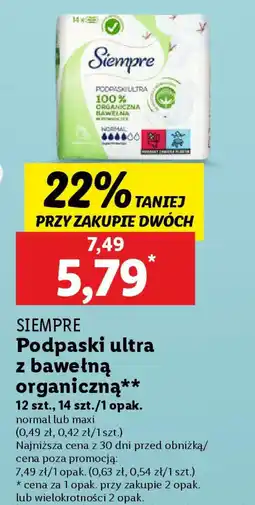 Lidl SIEMPRE Podpaski ultra z bawełną organiczną oferta