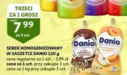 Auchan Serek brzoskwinia-gruszka saszetka Danone Danio oferta