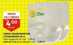 Auchan Taśma klejąca transparentna z podajnikiem 25 m Podniesiony Kciuk oferta