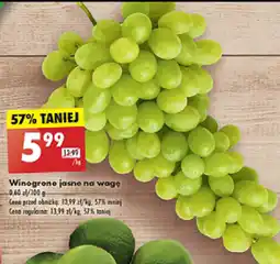 Biedronka Winogrono jasne na wagę oferta