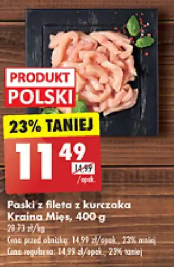 Biedronka Paski z fileta z kurczaka Kraina Mięs oferta