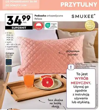 Biedronka Poduszka ortopedyczna relaxa 60 x 40 16 cm Smukee oferta