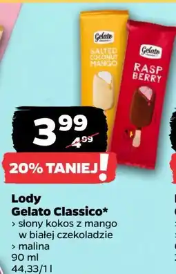 Netto Lód słony kokos z mango w białej czekoladzie Gelato Classico oferta