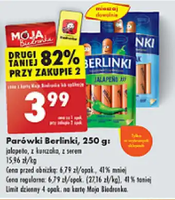 Biedronka Parówki Berlinki oferta