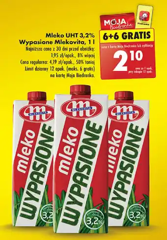 Biedronka Mleko UHT 3,2% Wypasione Mlekovita oferta